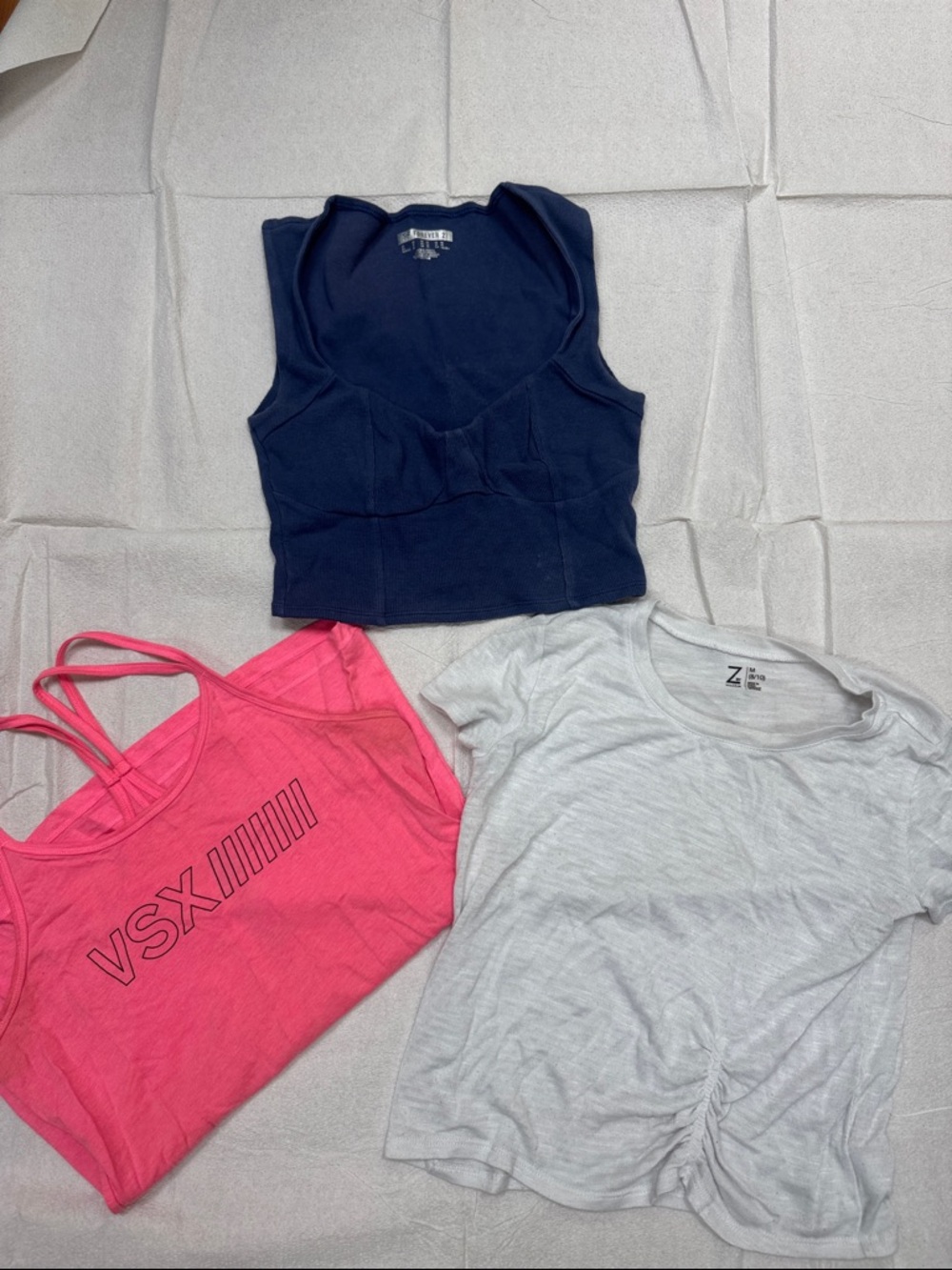 3 Women’s Tank & Tee Bundle - Navy, Hot Pink, Light Gray Victoria secret, Zella